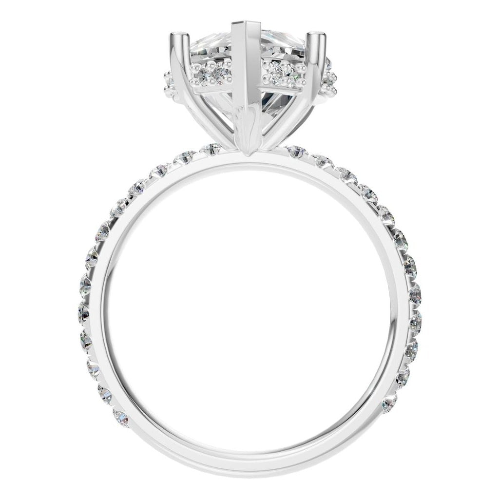 RI-5876 White Gold Ring SET - Top View
