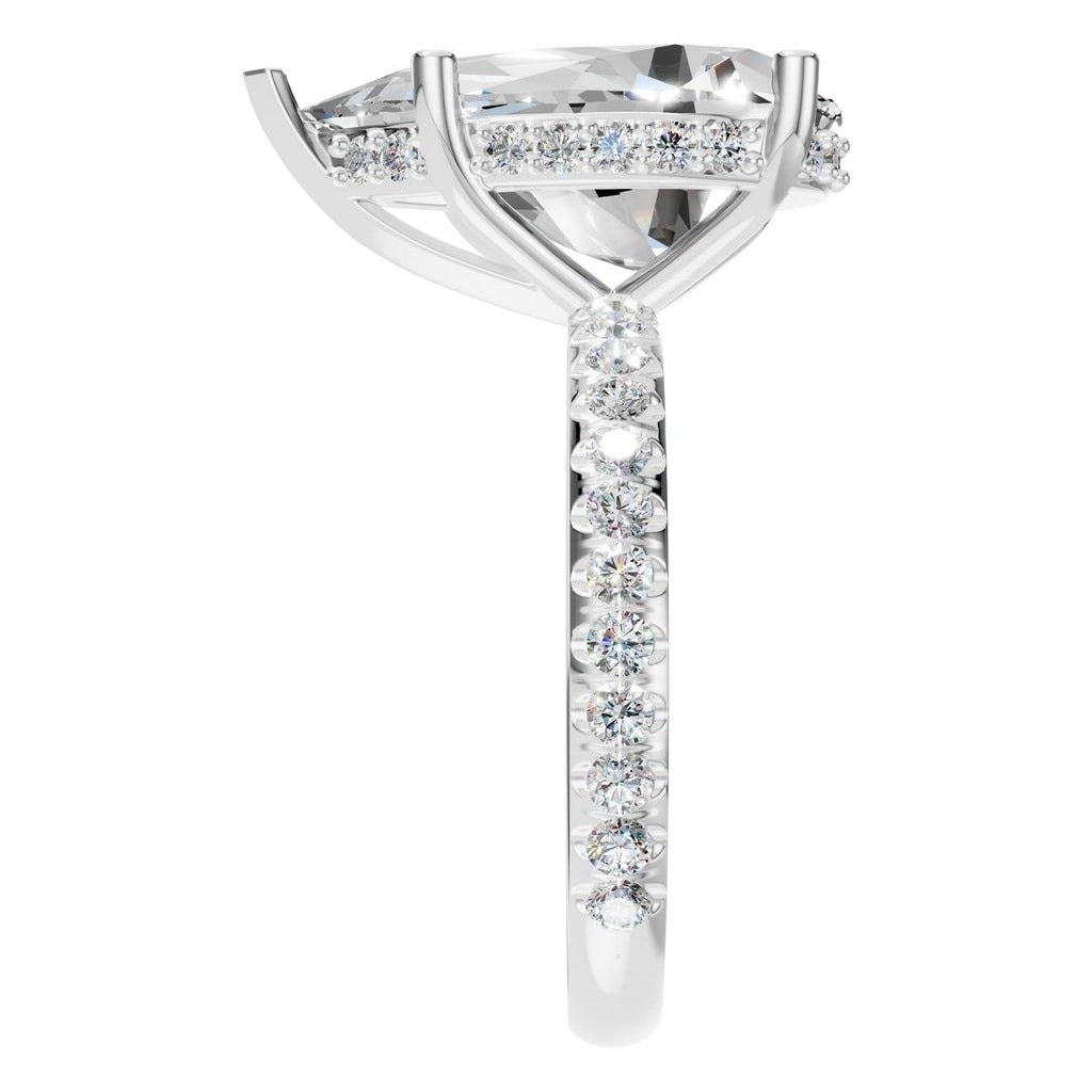 RI-5876 White Gold Ring SET - Side View