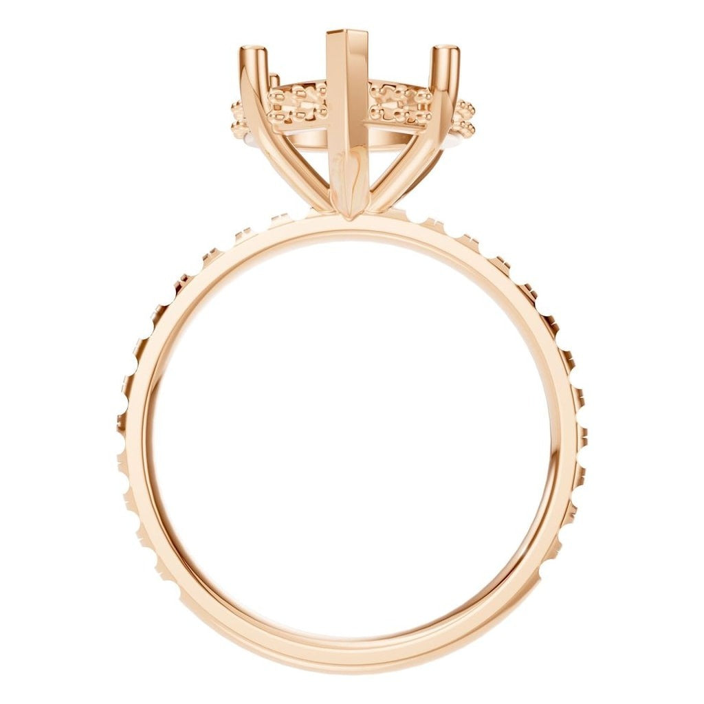 RI-5876 Rose Gold Ring UNSET - Top View