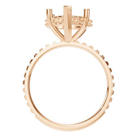 RI-5876 Rose Gold Ring UNSET - Top View
