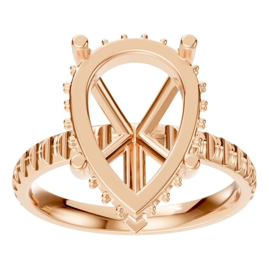 RI-5876 Rose Gold Ring UNSET - Front View