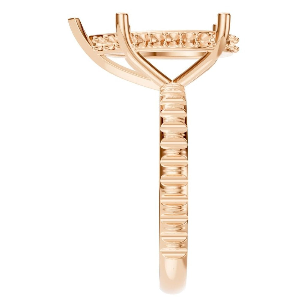 RI-5876 Rose Gold Ring UNSET - Side View