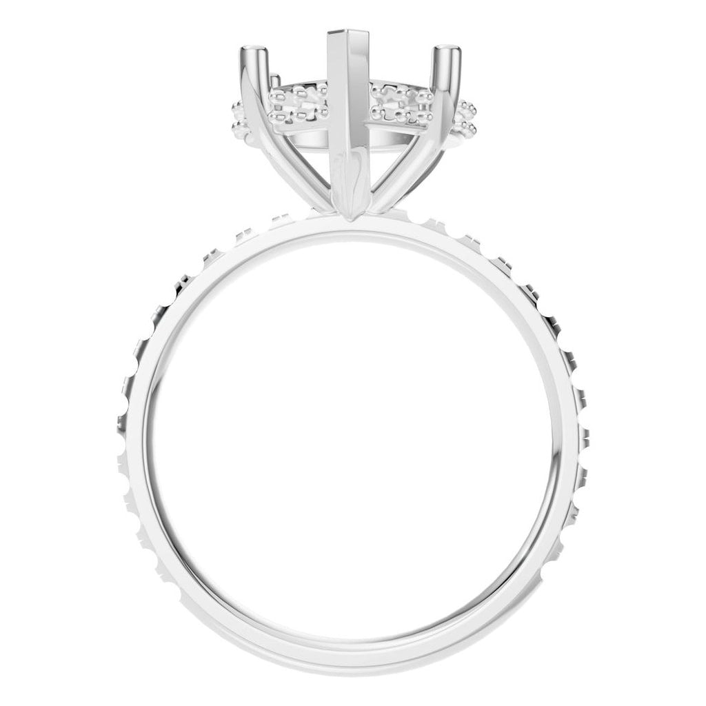 RI-5876 White Gold Ring UNSET - Top View