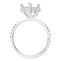RI-5876 White Gold Ring UNSET - Top View