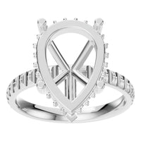 RI-5876 White Gold Ring UNSET - Front View