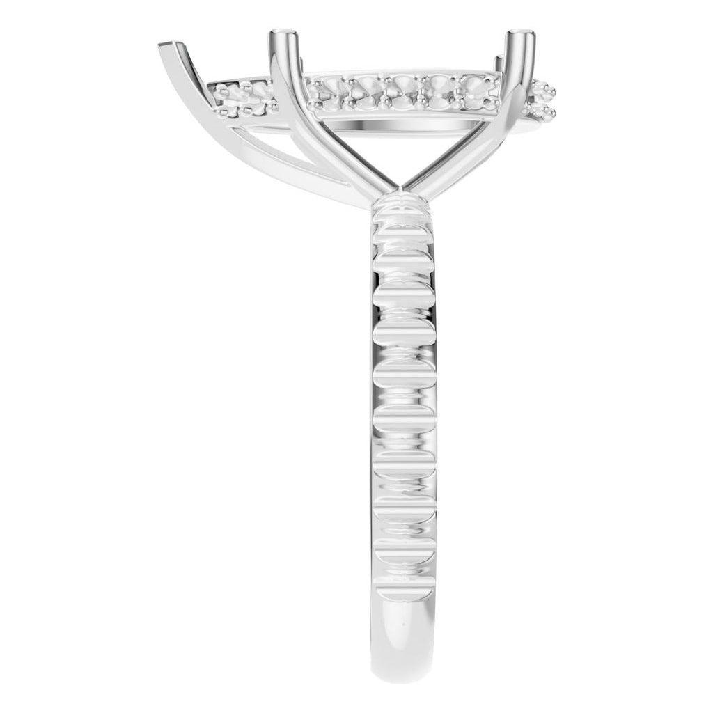 RI-5876 White Gold Ring UNSET - Side View