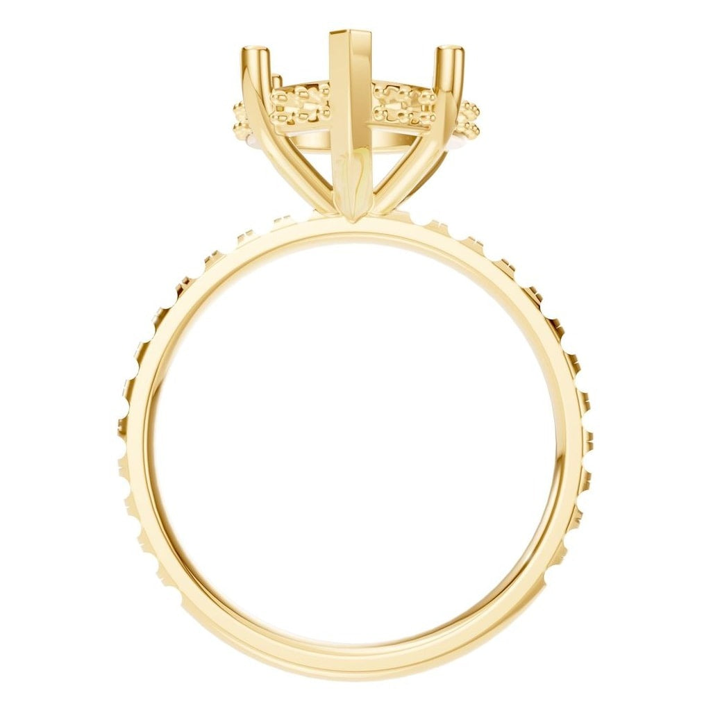 RI-5876 Yellow Gold Ring UNSET - Top View