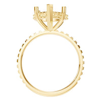 RI-5876 Yellow Gold Ring UNSET - Top View