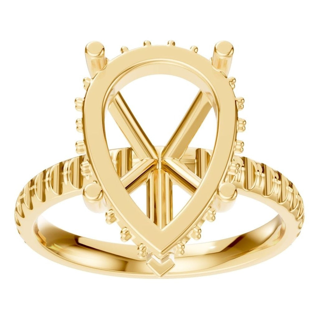 RI-5876 Yellow Gold Ring UNSET - Front View