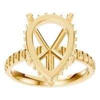 RI-5876 Yellow Gold Ring UNSET - Front View
