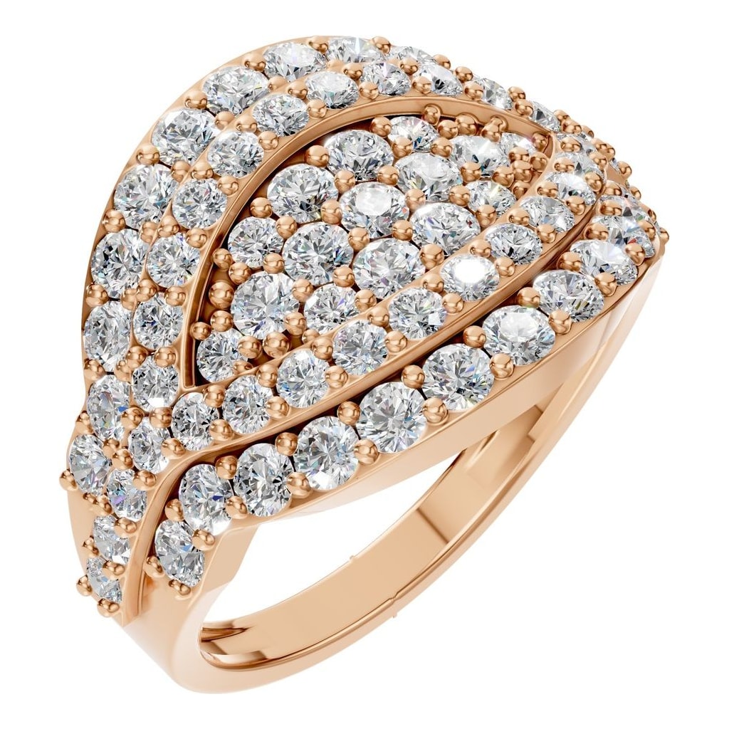 RI-5885 Rose Gold Ring SET - Main View