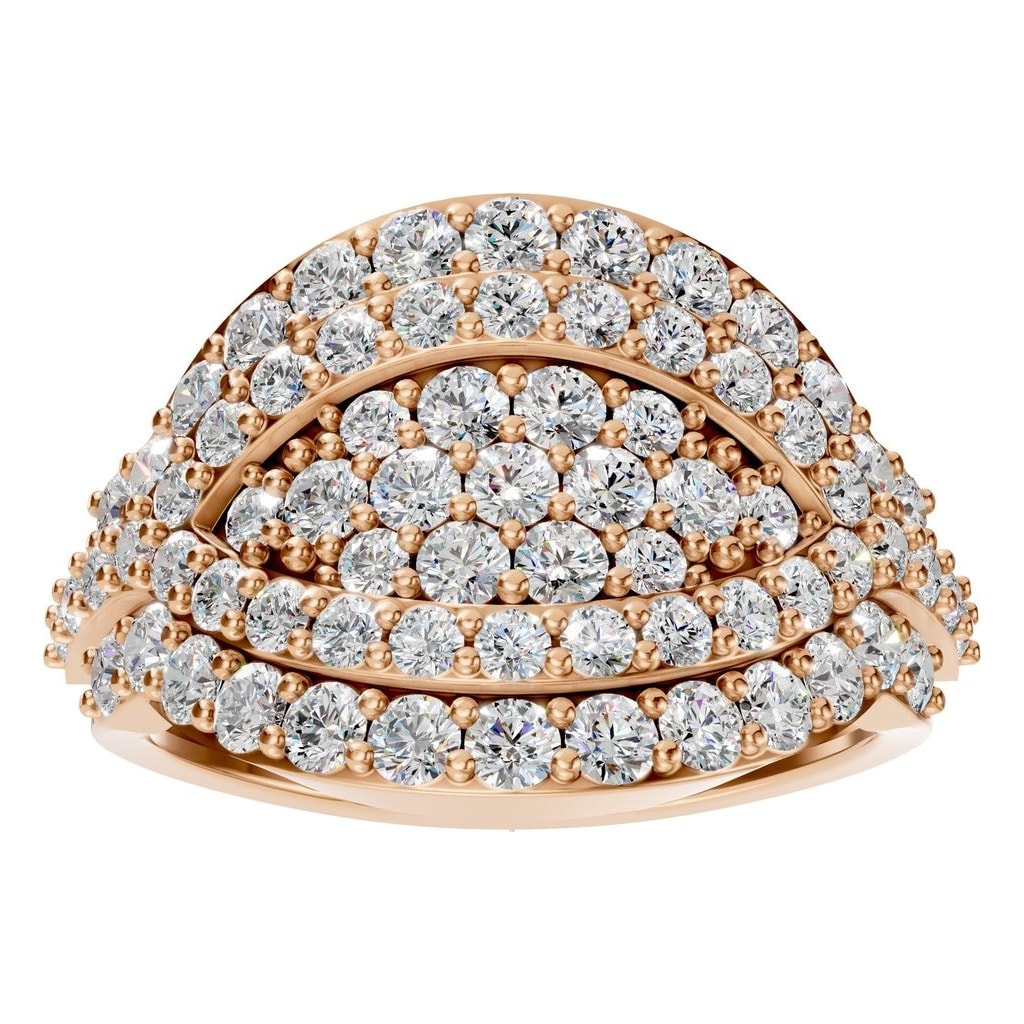 RI-5885 Rose Gold Ring SET - Front View