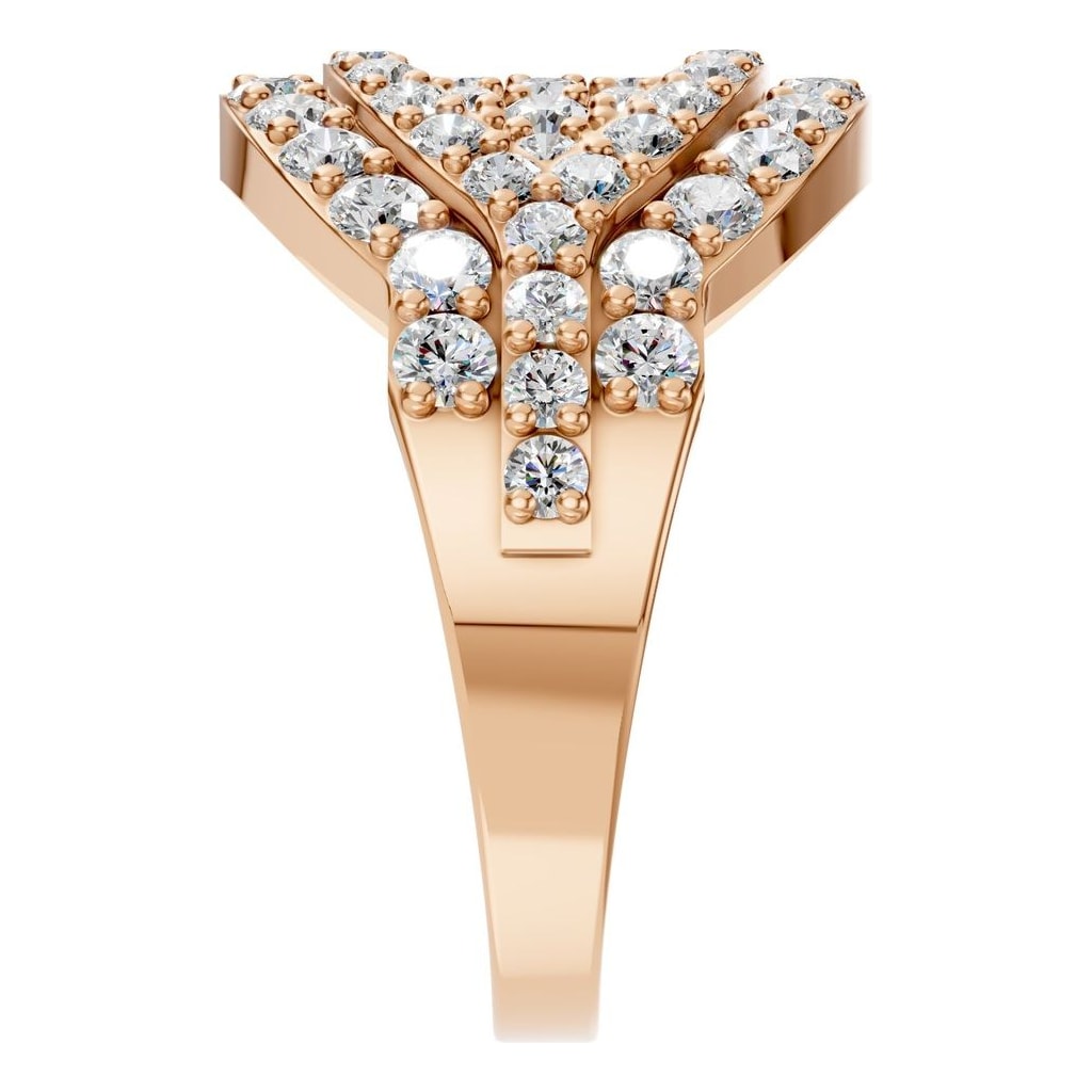RI-5885 Rose Gold Ring SET - Side View