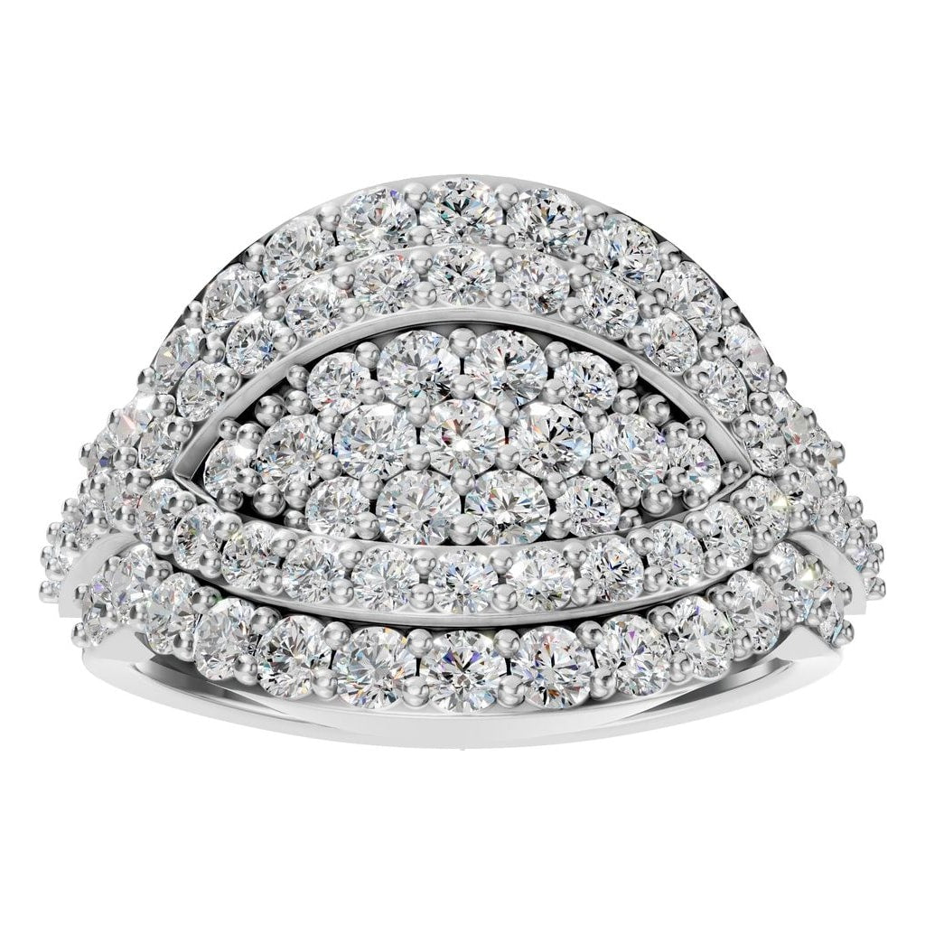 RI-5885 White Gold Ring SET - Front View
