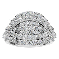 RI-5885 White Gold Ring SET - Front View