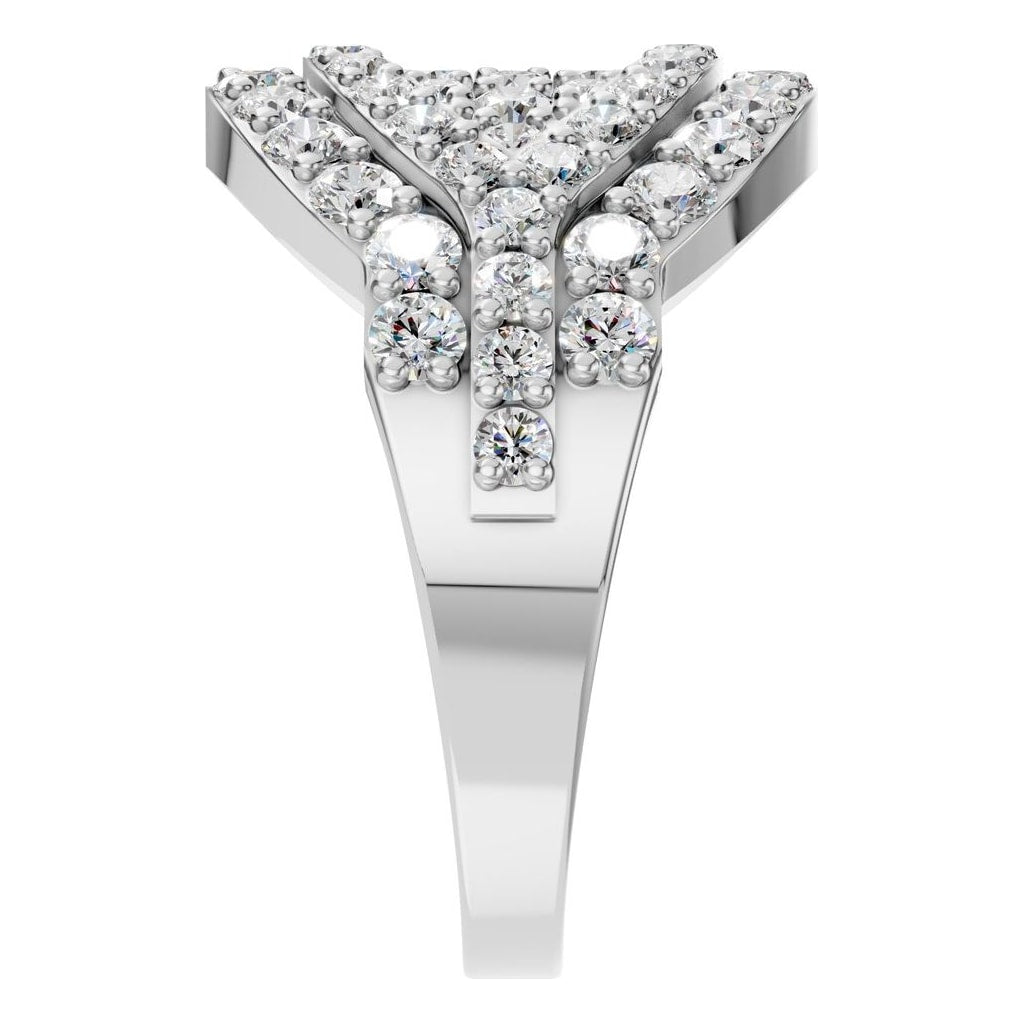 RI-5885 White Gold Ring SET - Side View