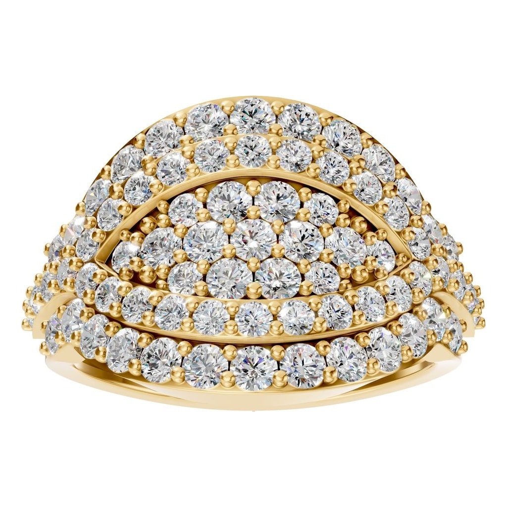 RI-5885 Yellow Gold Ring SET - Front View