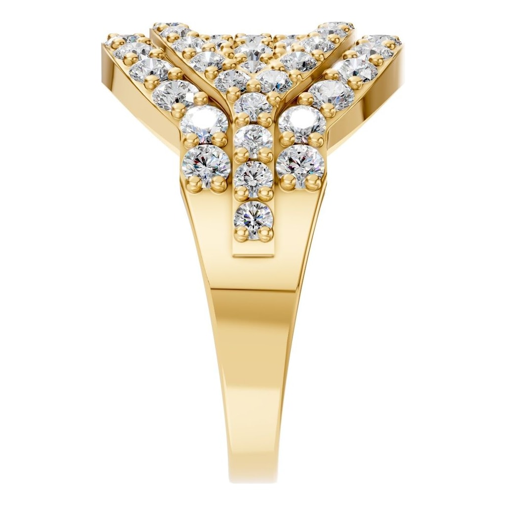 RI-5885 Yellow Gold Ring SET - Side View