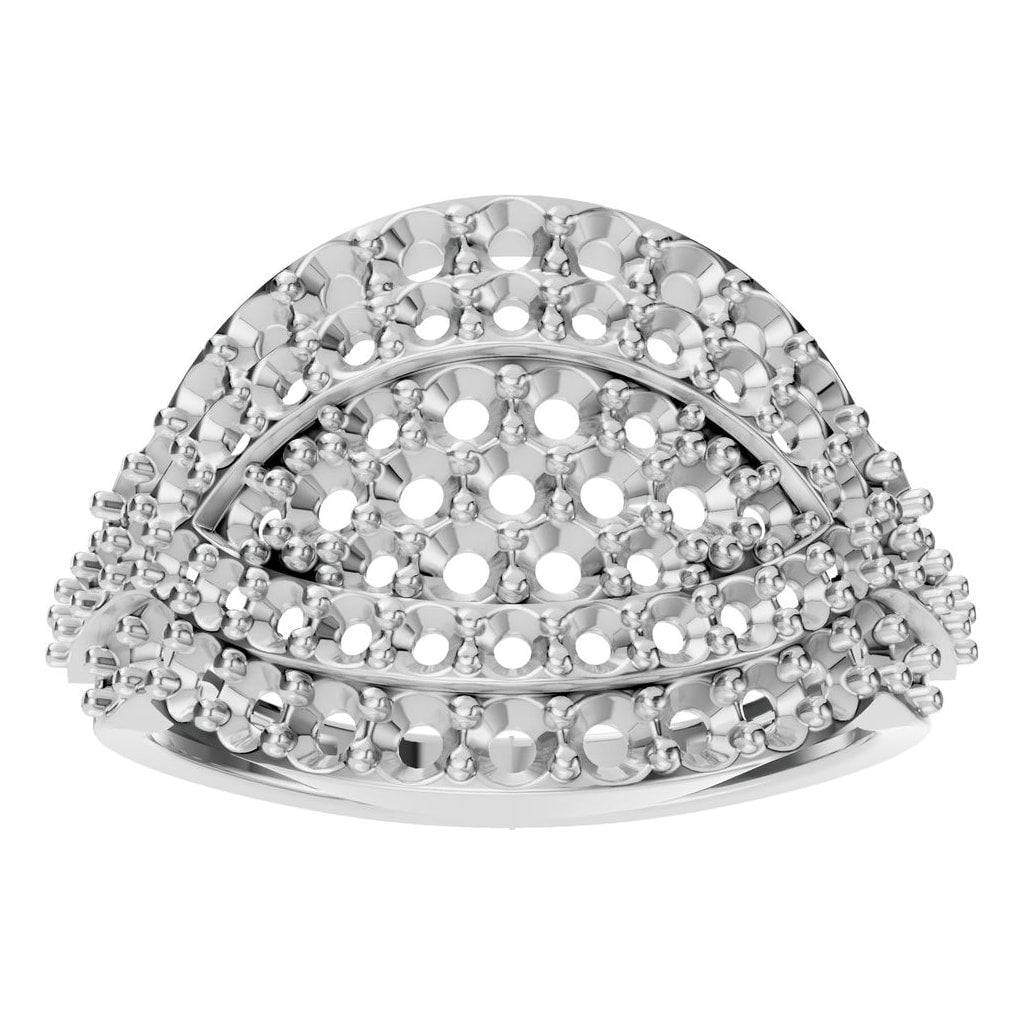RI-5885 White Gold Ring UNSET - Front View