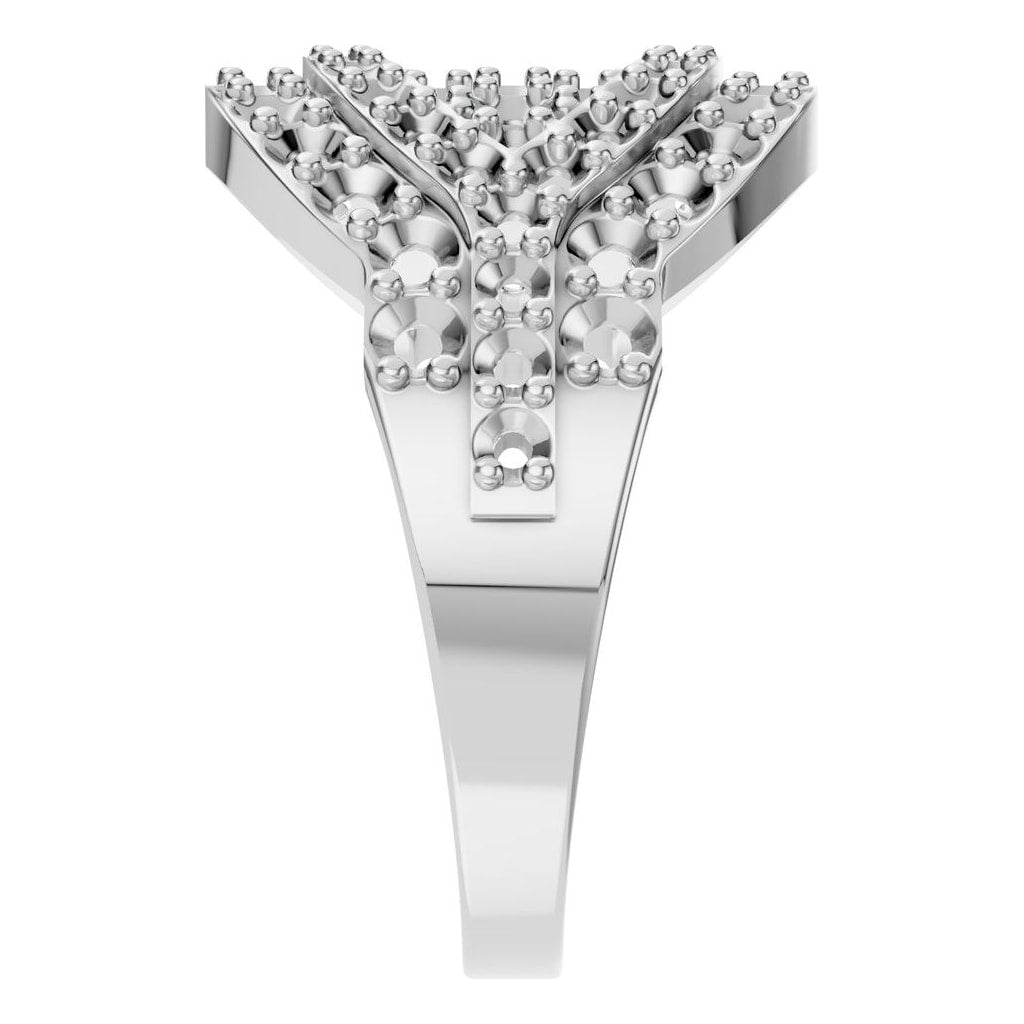 RI-5885 White Gold Ring UNSET - Side View