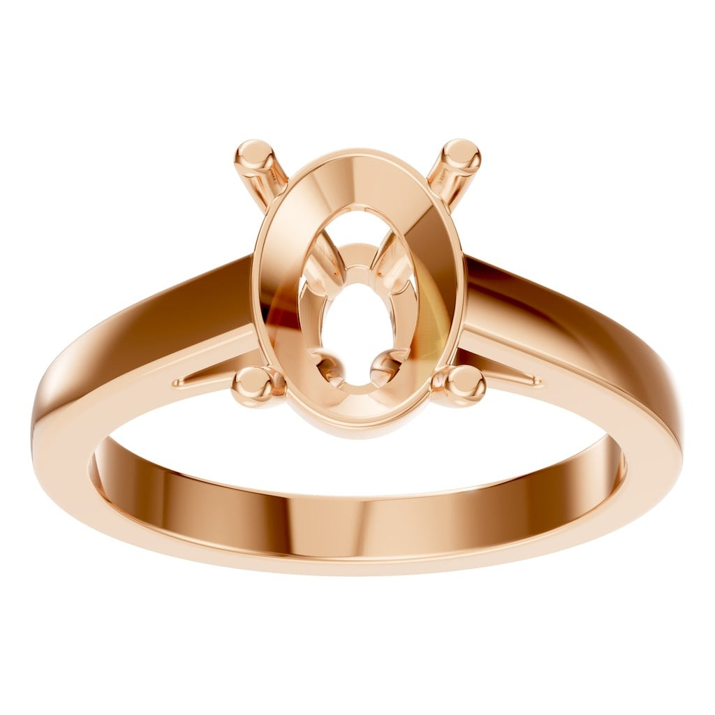 RI-6317 Rose Gold Ring UNSET - Front View