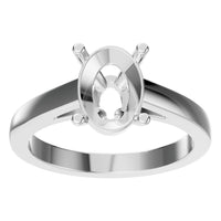RI-6317 White Gold Ring UNSET - Front View