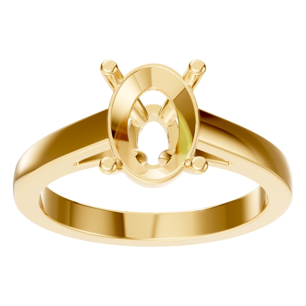 RI-6317 Yellow Gold Ring UNSET - Front View