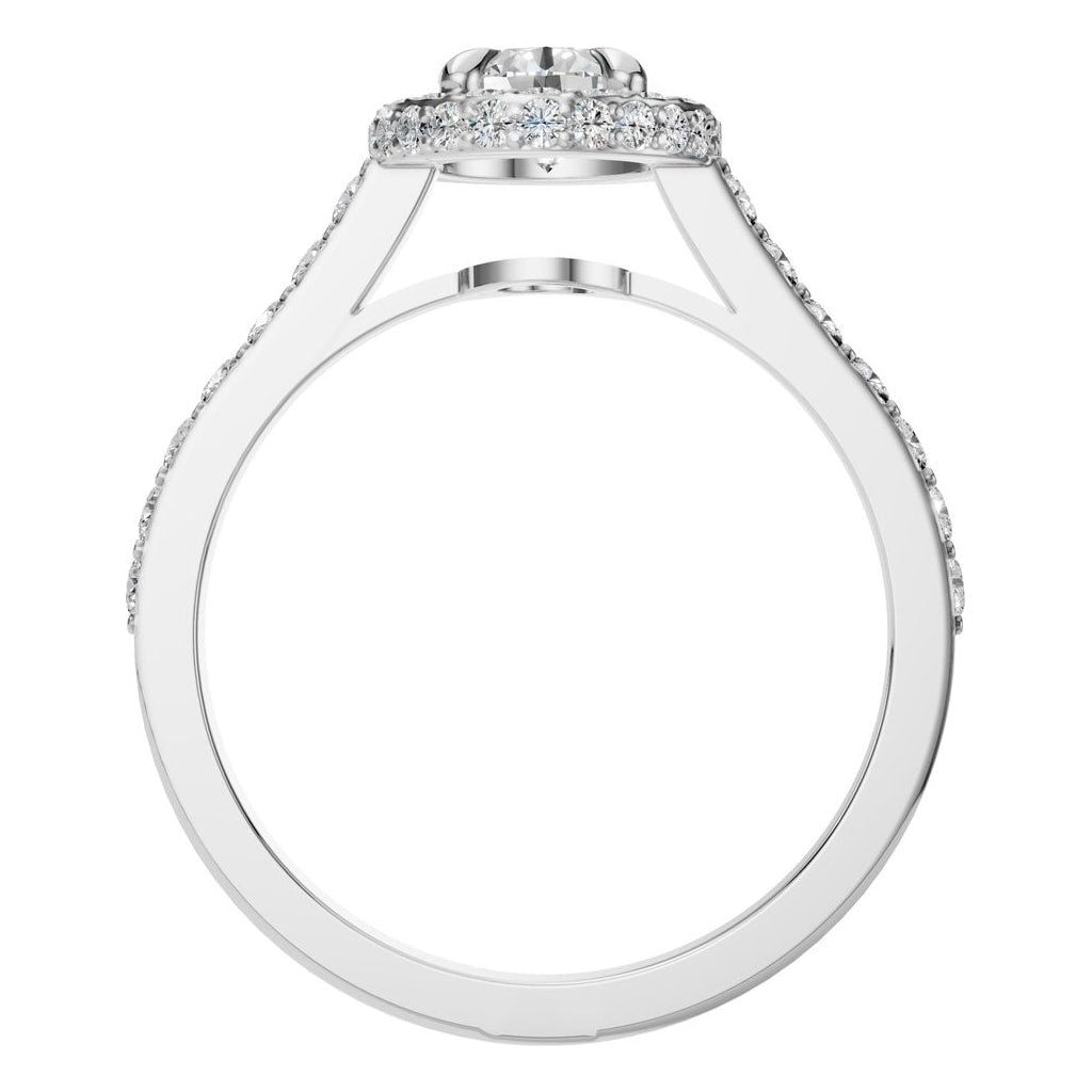 RI-6402 White Gold Ring SET - Top View