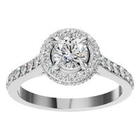 RI-6402 White Gold Ring SET - Front View