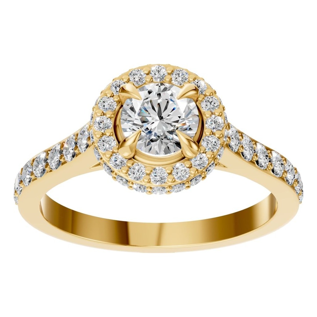 RI-6402 Yellow Gold Ring SET - Front View