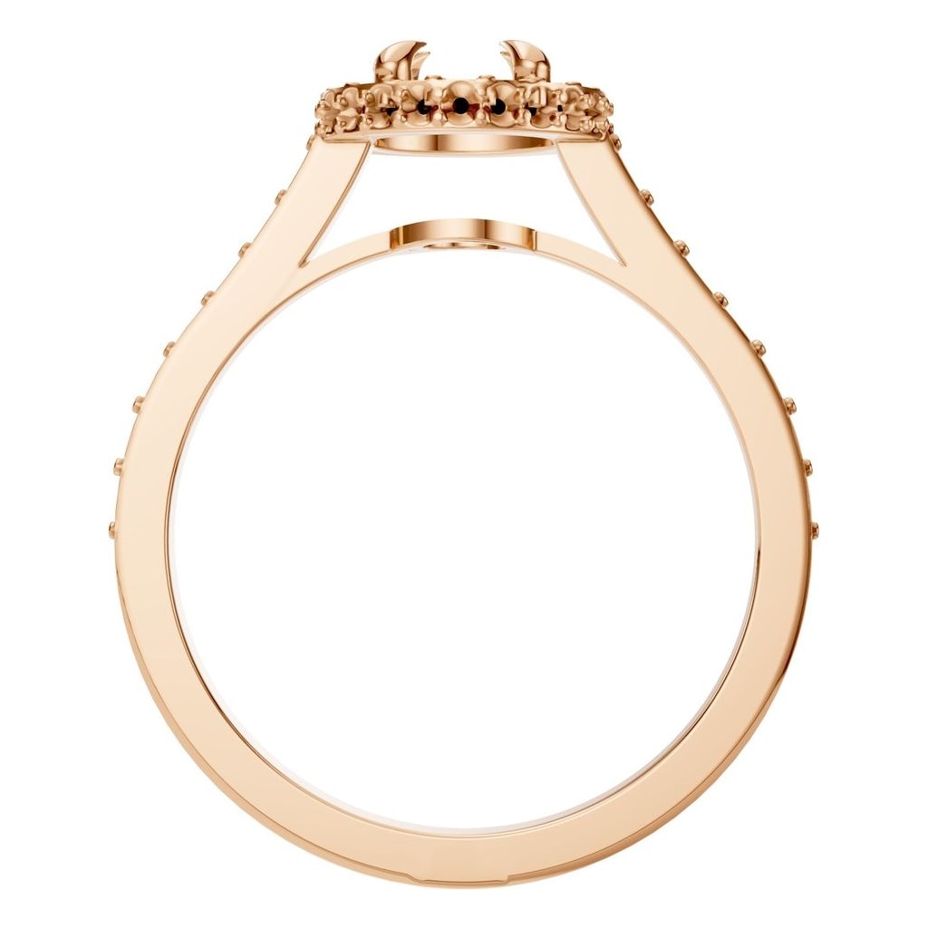 RI-6402 Rose Gold Ring UNSET - Top View