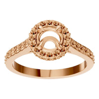 RI-6402 Rose Gold Ring UNSET - Front View