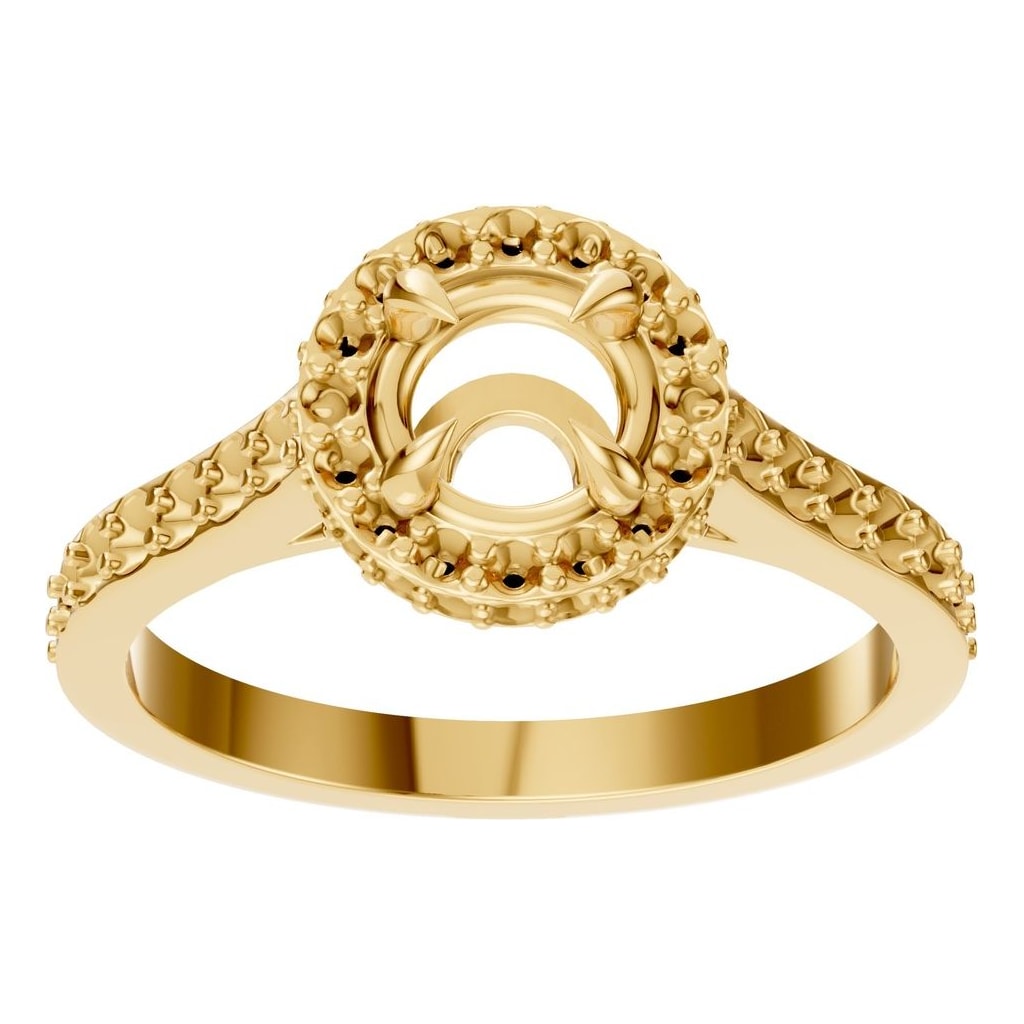 RI-6402 Yellow Gold Ring UNSET - Front View