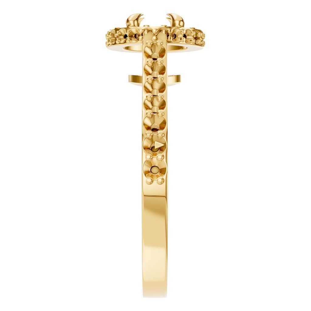 RI-6402 Yellow Gold Ring UNSET - Side View