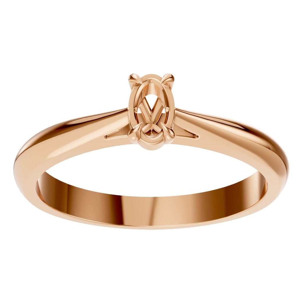 RI-6434 Rose Gold Ring UNSET - Front View