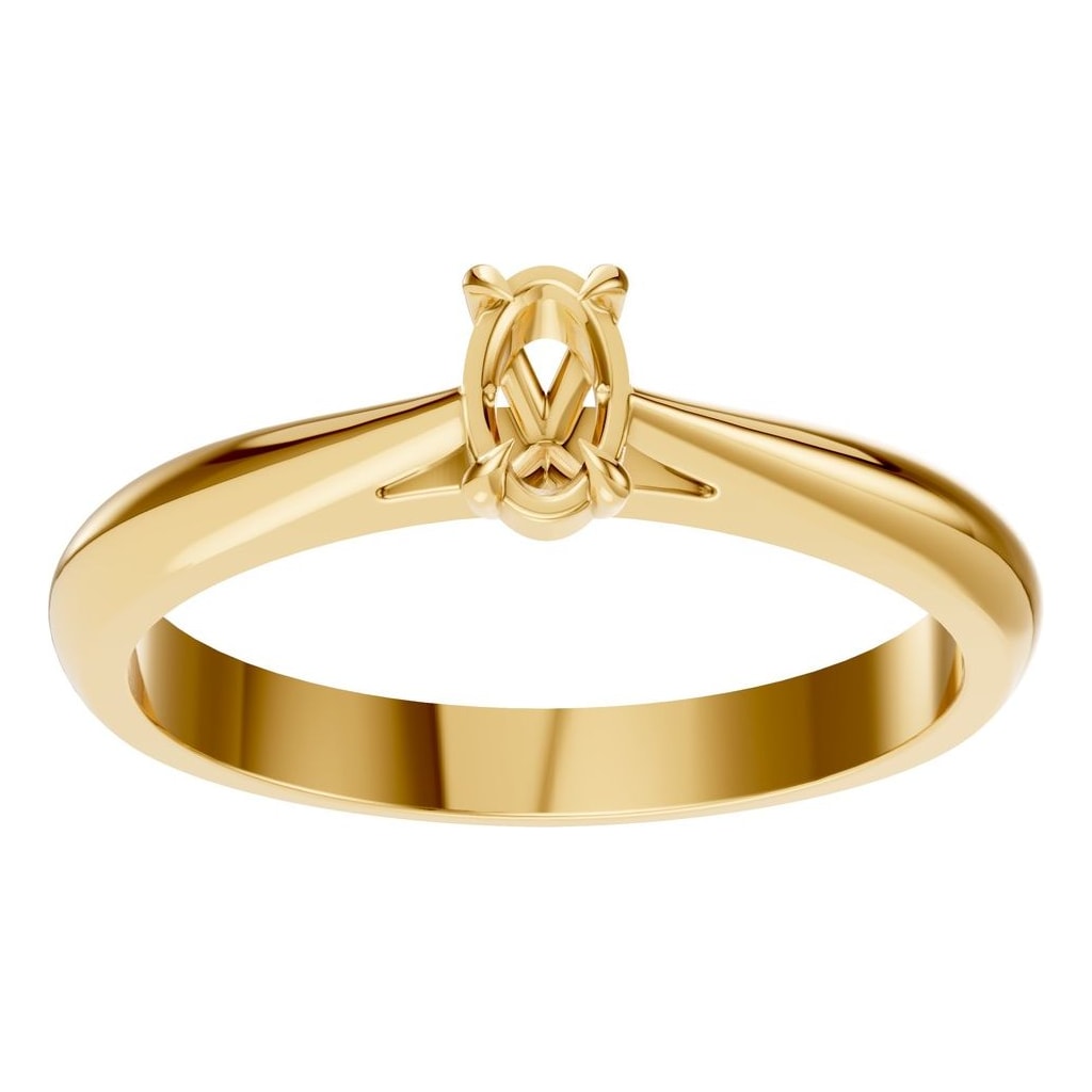 RI-6434 Yellow Gold Ring UNSET - Front View