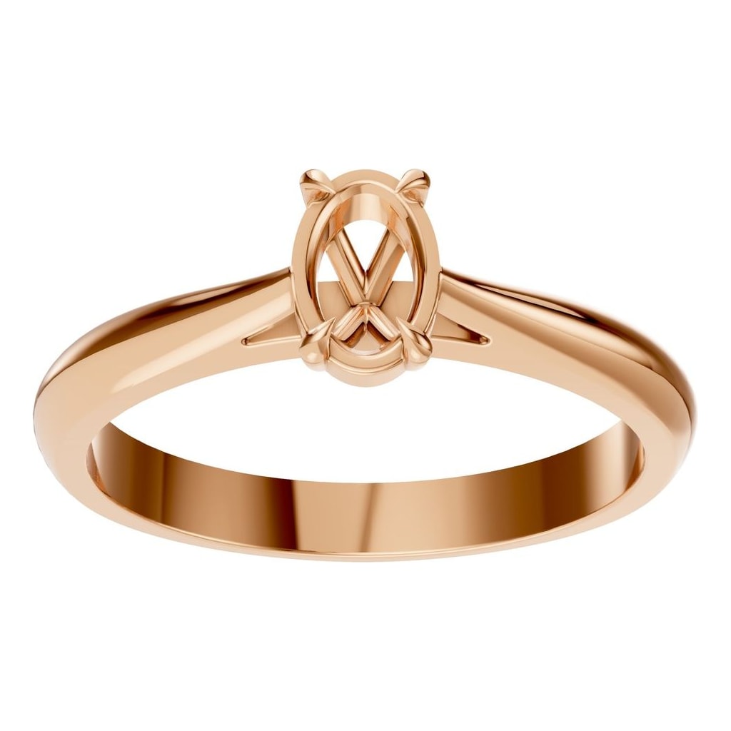 RI-6434 Rose Gold Ring UNSET - Front View