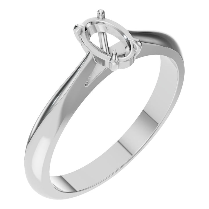 Solitaire Ring Mounting - Oval 6x4mm