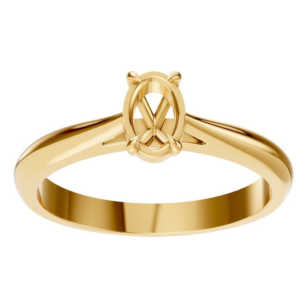 RI-6434 Yellow Gold Ring UNSET - Front View