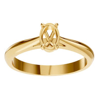 RI-6434 Yellow Gold Ring UNSET - Front View
