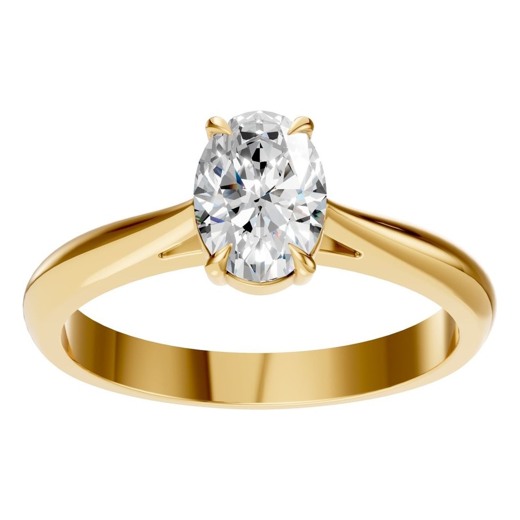 RI-6434 Yellow Gold Ring SET - Front View