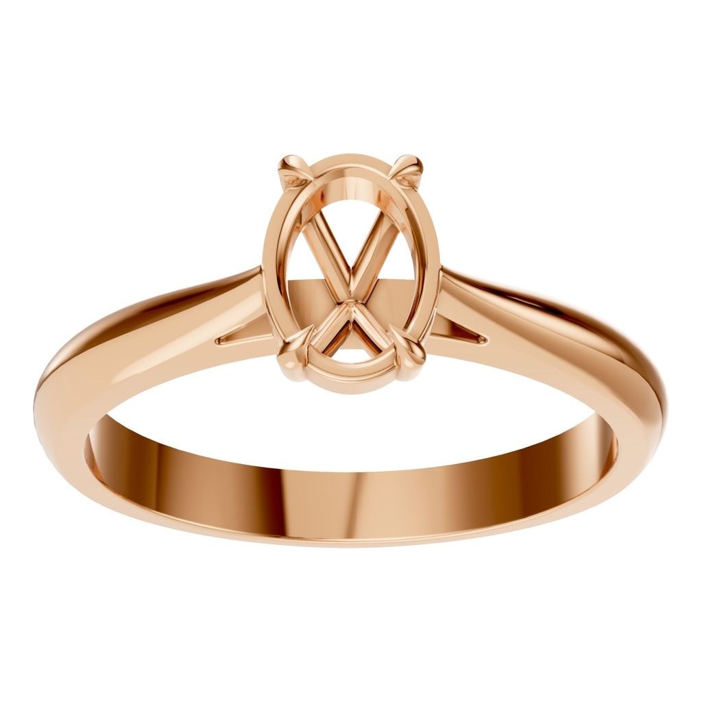 RI-6434 Rose Gold Ring UNSET - Front View