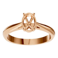 RI-6434 Rose Gold Ring UNSET - Front View