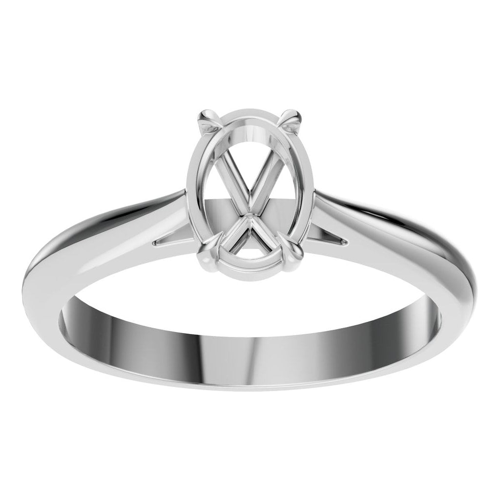 RI-6434 White Gold Ring UNSET - Front View