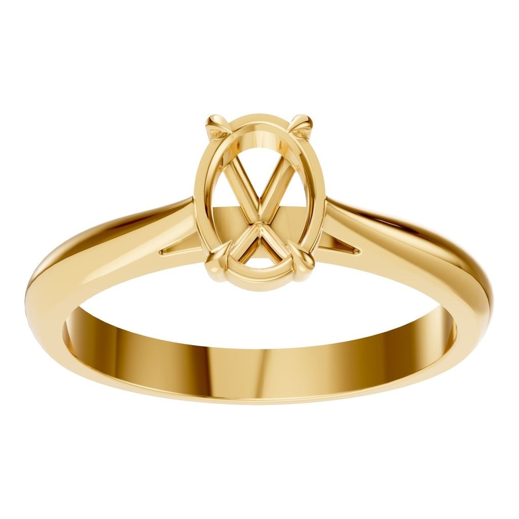 RI-6434 Yellow Gold Ring UNSET - Front View