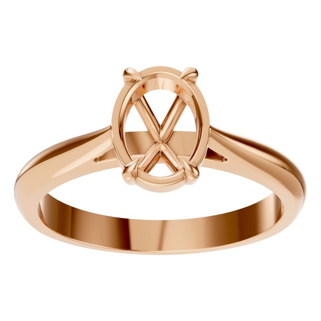 RI-6434 Rose Gold Ring UNSET - Front View