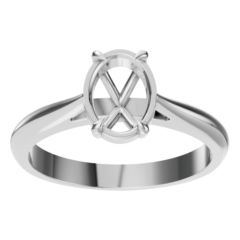 RI-6434 White Gold Ring UNSET - Front View