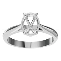 RI-6434 White Gold Ring UNSET - Front View