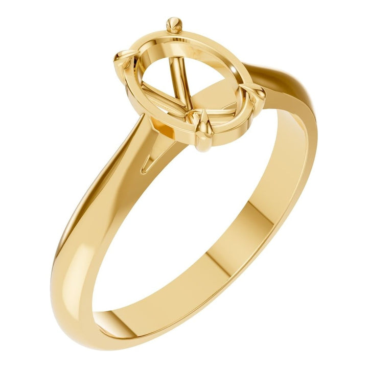 Solitaire Ring Mounting - Oval 8x6mm