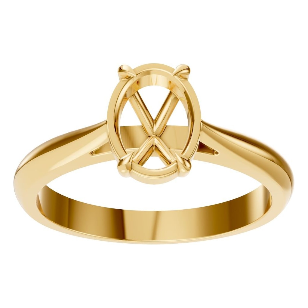 RI-6434 Yellow Gold Ring UNSET - Front View